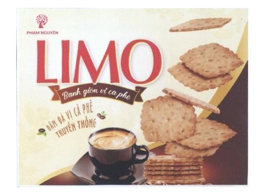 Nhãn hiệu LIMO Bánh giòn vị cà phê Đậm Đà Vị Cà Phê Truyền Thống Phạm Nguyên  của Công ty TNHH chế biến thực phẩm & bánh kẹo Phạm Nguyên, số đơn 4-2020-35516