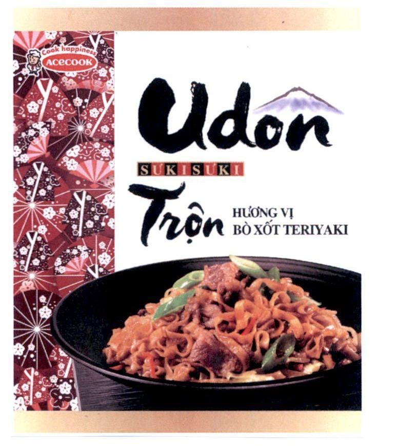 Nhãn hiệu ACECOOK Cook happiness SƯKISƯKI Udon Trộn Hương Vị Bò Xốt TERIYAKI  của Công ty cổ phần ACECOOK Việt Nam, số đơn 4-2020-39591