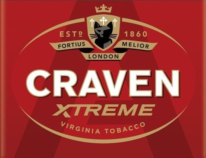 Nhãn hiệu CRAVEN XTREME VIRGINIA TOBACCO FORTIUS MELIOR LONDON ESTD 1860  của Carreras Limited, số đơn 4-2020-40715
