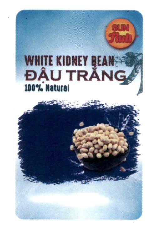 Nhãn hiệu Sun Nuts WHITE KIDNEY BEAN Đậu Trắng 100% Natural  của Công ty cổ phần lương thực Bình Minh, số đơn 4-2020-41597