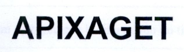 Getz Pharma International FZ LLC的APIXAGET 品牌, 申请号 4-2020-44961