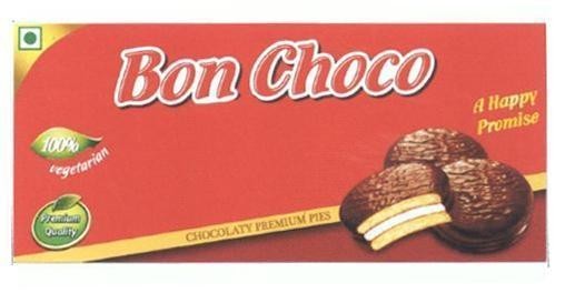 Nhãn hiệu Bon Choco A Happy Promise CHOCOLATY PREMIUM PIES 100% vegetarian Premium Quality  của Công ty TNHH chế biến thực phẩm & bánh kẹo Phạm Nguyên, số đơn 4-2020-48350