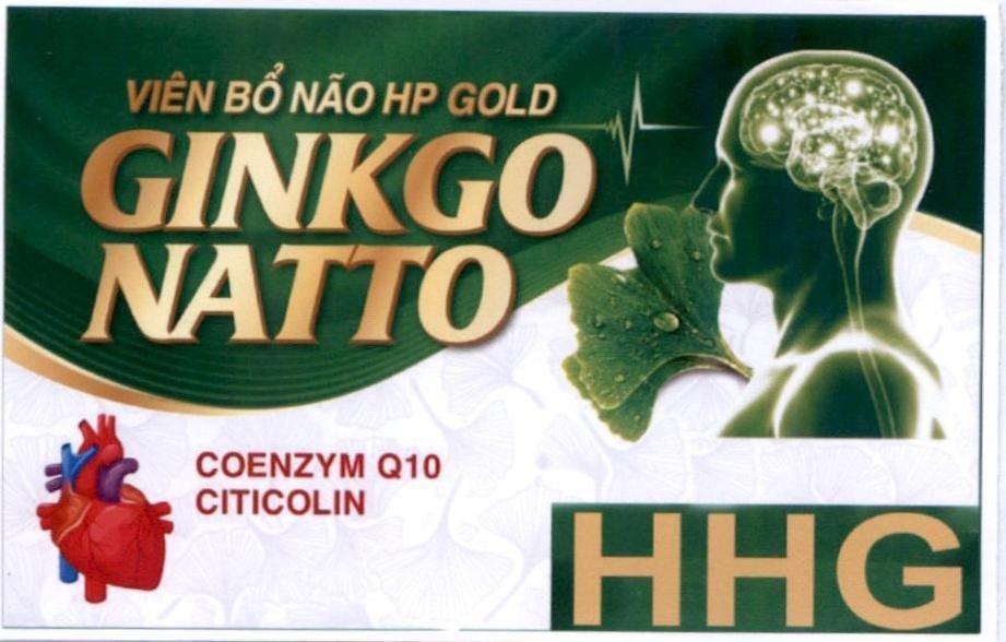 Nhãn hiệu Viên bổ não HP GOLD GINKGO NATTO COENZYM Q10 CITICOLIN HHG  của Công ty trách nhiệm hữu hạn TMDV&XNK Hoàng Hải Phát, số đơn 4-2021-02560