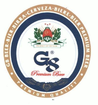 Nhãn hiệu G8 Premium Beer G8 BEER - BIER - BIRRA - CERVEZA - BIERE - BIER PREMIUM BEER QUALITY PREMIUM PRODUCT OF VIETNAM  của Dương Vương Hải, số đơn 4-2021-10553