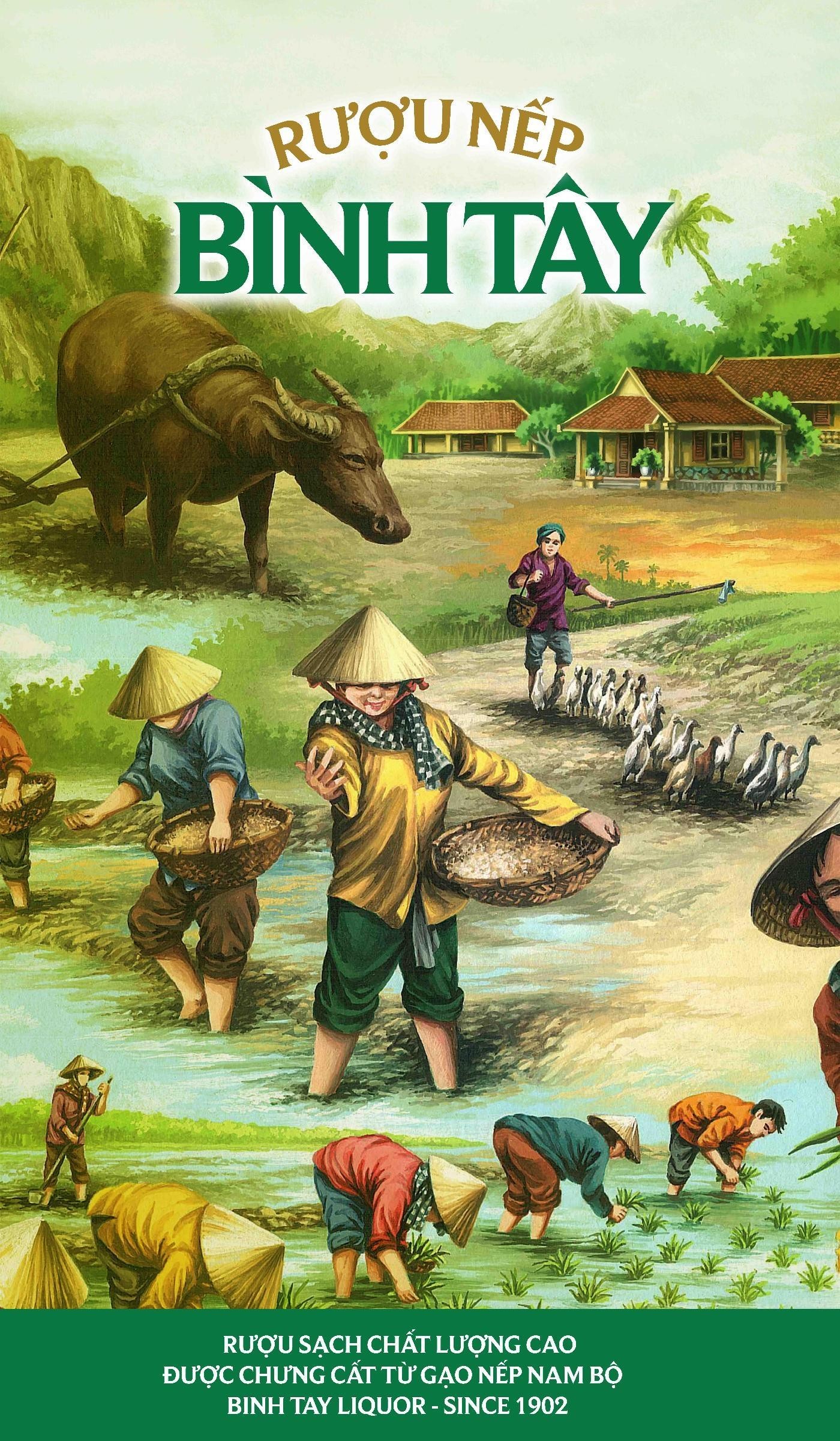 Nhãn hiệu Rượu Nếp Bình Tây Rượu Sạch Chất Lượng Cao Được Chưng Cất Từ Gạo Nếp Nam Bộ BINH TAY LIQUOR - SINCE 1902  của Công ty cổ phần Rượu Bình Tây, số đơn 4-2021-13522