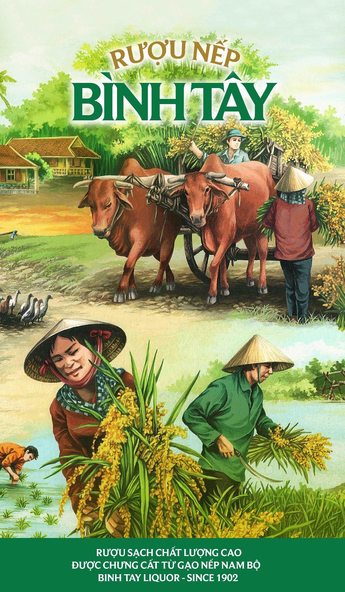 Nhãn hiệu Rượu Nếp Bình Tây Rượu Sạch Chất Lượng Cao Được Chưng Cất Từ Gạo Nếp Nam Bộ BINH TAY LIQUOR-SINCE 1902  của Công ty cổ phần Rượu Bình Tây, số đơn 4-2021-13523