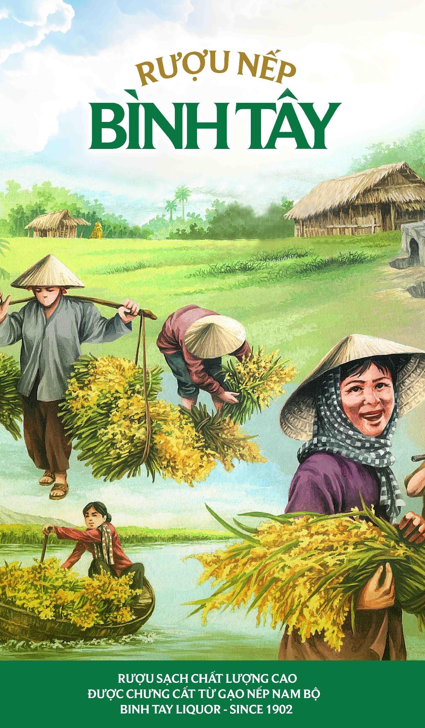 Nhãn hiệu Rượu Nếp Bình Tây Rượu Sạch Chất Lượng Cao Được Chưng Cất Từ Gạo Nếp Nam Bộ BINH TAY LIQUOR - SINCE 1902  của Công ty cổ phần Rượu Bình Tây, số đơn 4-2021-13524