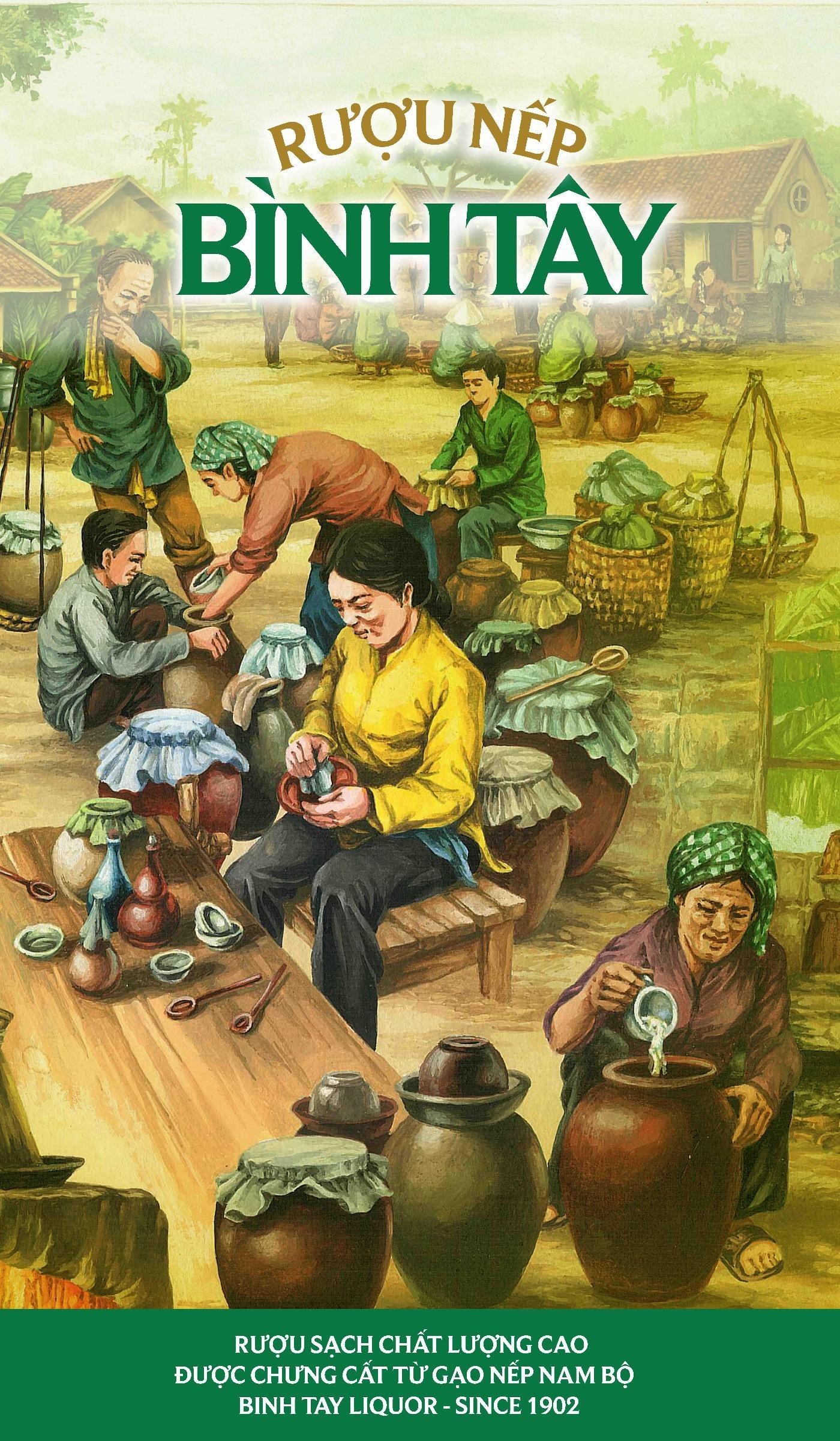 Nhãn hiệu Rượu Nếp Bình Tây Rượu Sạch Chất Lượng Cao Được Chưng Cất Từ Gạo Nếp Nam Bộ BINH TAY LIQUOR - SINCE 1902  của Công ty cổ phần Rượu Bình Tây, số đơn 4-2021-13525