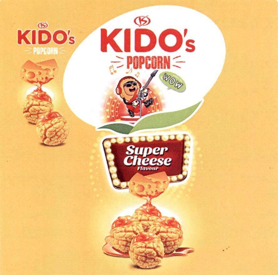 Trademark KS KIDO's POPCORN KIDO's POPCORN WOW Super Cheese Flavour  of Công ty cổ phần Tập đoàn KIDO, application No 4-2021-14884
