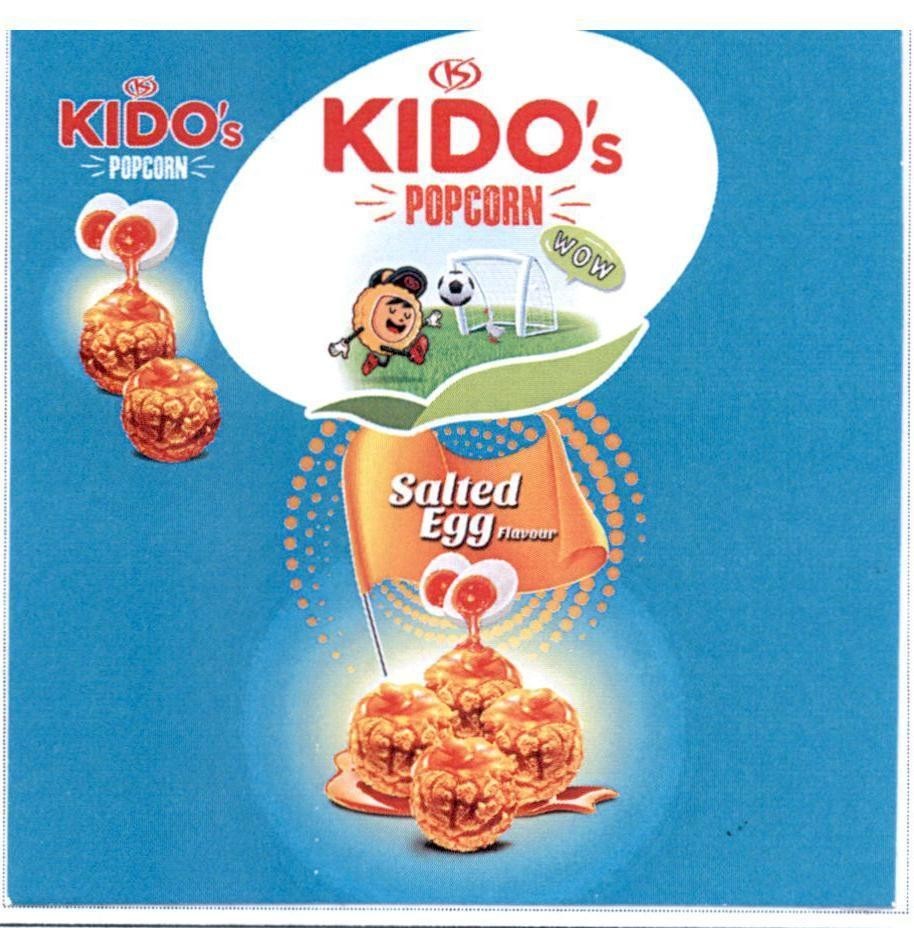 Trademark KS KIDO's POPCORN KIDO's POPCORN WOW Salted Egg Flavour  of Công ty cổ phần Tập đoàn KIDO, application No 4-2021-14885
