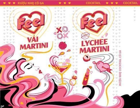 Nhãn hiệu Rượu Nhẹ Có Ga Feel Vải MARTINI XO OX LYCHEE MARTINI Rượu Nhẹ Cocktail Có Ga  của Công ty cổ phần rượu Bình Tây, số đơn 4-2021-15244