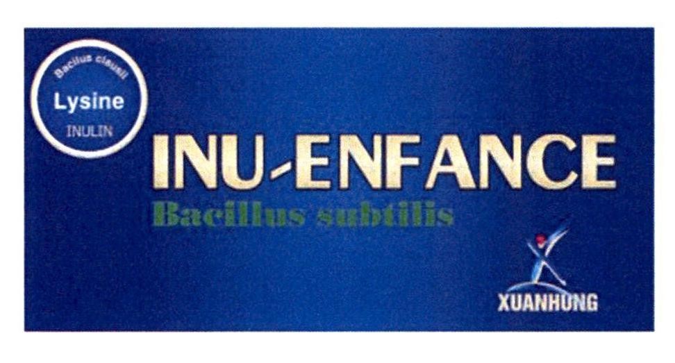 Nhãn hiệu INU-ENFANCE Bacillus subtilis X XUANHUNG Bacillus subtilis Lysine INULIN  của Công ty TNHH thương mại và đầu tư Xuân Hùng, số đơn 4-2021-19334