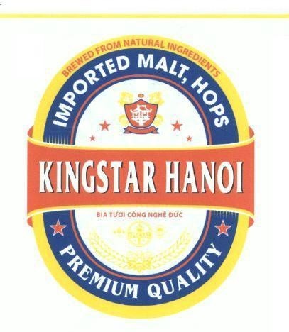 Trademark KINGSTAR HANOI PREMIUM QUALITY IMPORTED MALT, HOPS BREWED FROM NATURAL INGREDIENTS Bia Tươi Công Nghệ Đức  of Công ty cổ phần bia quốc tế Sài Gòn Hà Nội, application No 4-2021-30546