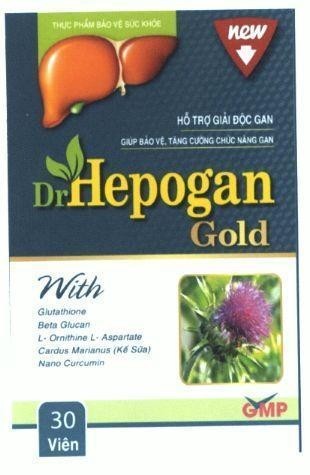 Dr.Hepogan Gold With Glutathione Beta Glucan L-Ornithine L-Aspartate Cardus Marianus (Kế Sữa) Nano Curcumin Thực Phẩm Bảo Vệ Sức Khỏe Hỗ Trợ Giải Độc Gan Giúp Bảo Vệ, Tăng Cường Chức Năng Gan 30 Viên GMP new 