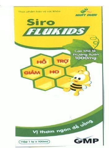 FLUKIDS Siro Nhất Dược Thực phẩm bảo vệ sức khỏe Hỗ Trợ Giảm Ho Cao khô lá Thường Xuân 1000mg Vị thơm ngon dễ uống Hộp 1 lọ x 100ml GMP 