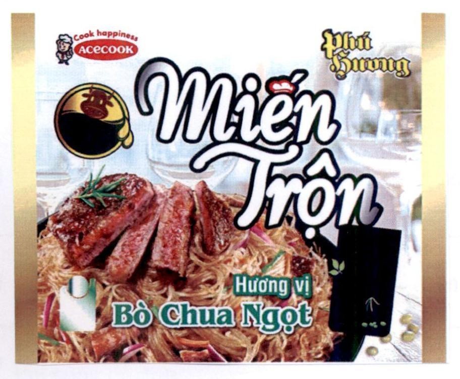 Nhãn hiệu ACECOOK Cook happiness Miến Trộn Phú Hương Hương vị Bò Chua Ngọt  của Công ty cổ phần ACECOOK Việt Nam, số đơn 4-2021-41689