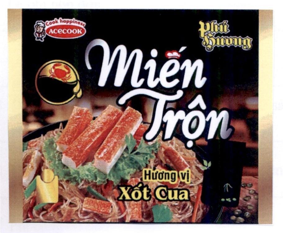 Nhãn hiệu ACECOOK Cook happiness Miến Trộn Phú Hương Hương Vị Xốt Cua  của Công ty cổ phần ACECOOK Việt Nam, số đơn 4-2021-41690