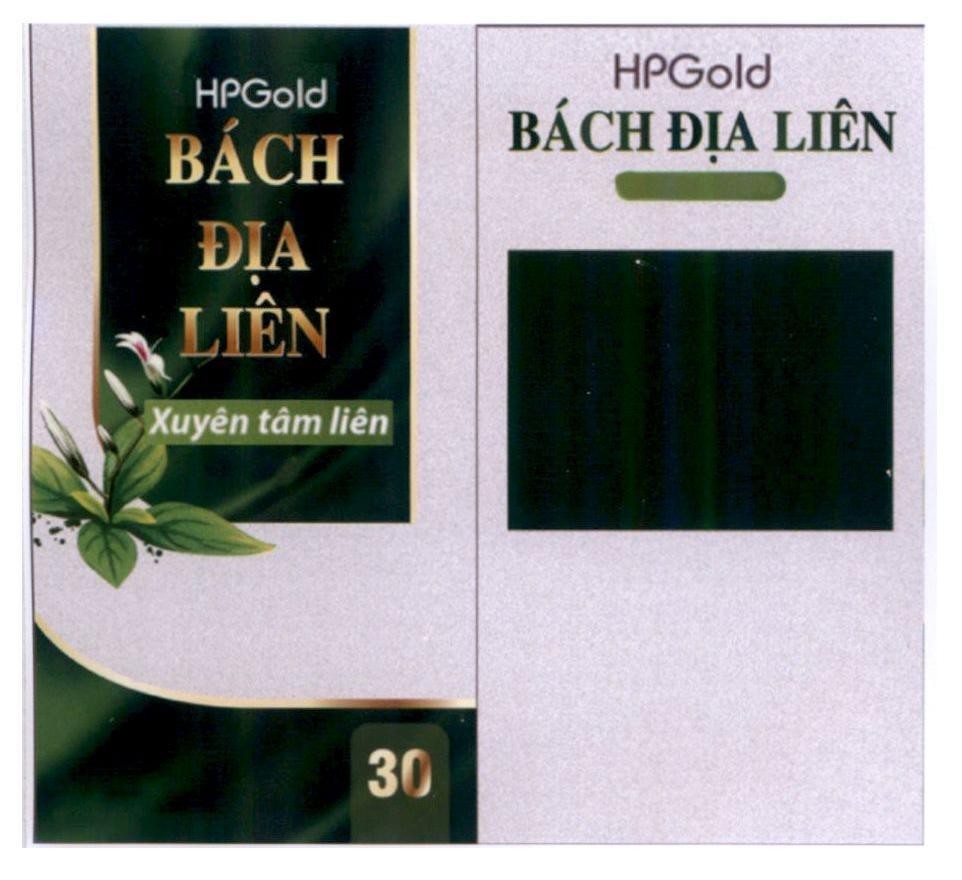 Nhãn hiệu HPGold Bách Địa Liên Xuyên tâm liên 30 HPGold Bách Địa Liên  của Công ty trách nhiệm hữu hạn TMDV&XNK Hoàng Hải Phát, số đơn 4-2021-44261