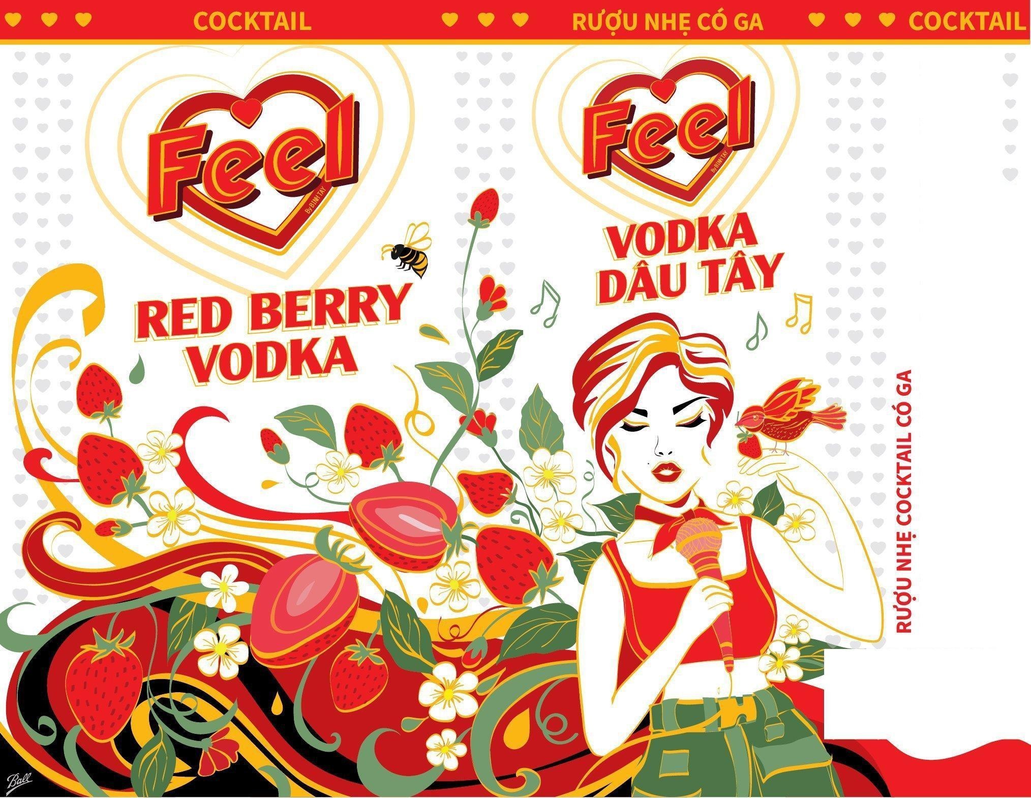 Feel RED BERRY VODKA Feel VODKA Dâu Tây COCKTAIL Rượu Nhẹ Có Ga COCKTAIL Rượu Nhẹ COCKTAIL Có Ga 
