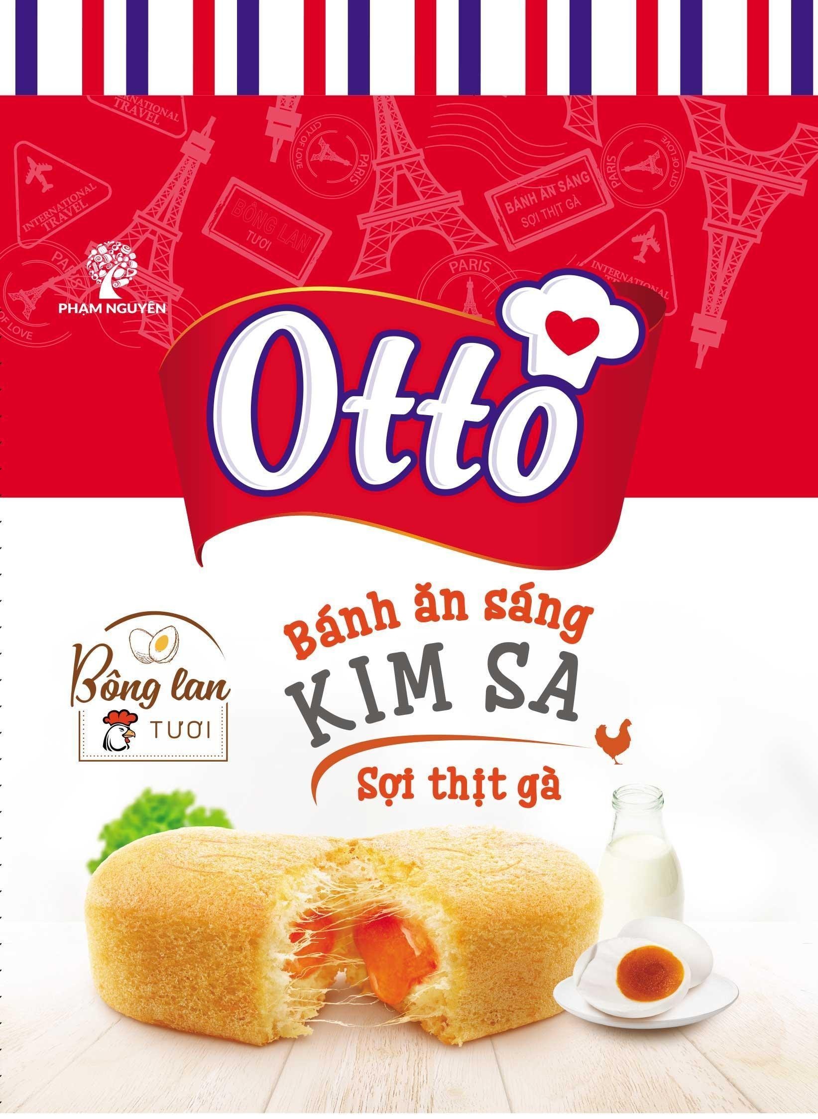 Nhãn hiệu Phạm Nguyên Otto Bánh ăn sáng KIM SA Sợi thịt gà Bông lan Tươi  của Công ty TNHH chế biến thực phẩm & bánh kẹo Phạm Nguyên, số đơn 4-2022-13567