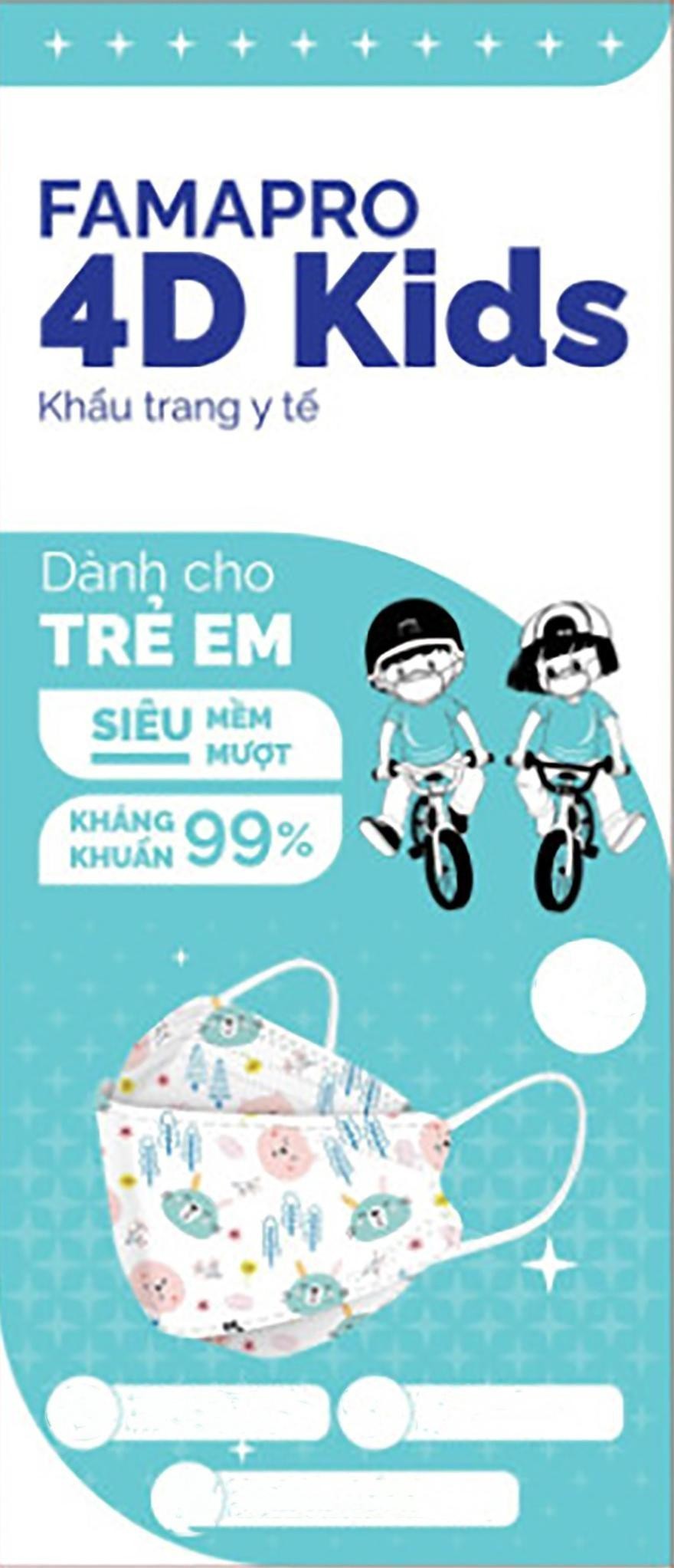 FAMAPRO 4D Kids Khẩu trang y tế Dành cho Trẻ Em... 