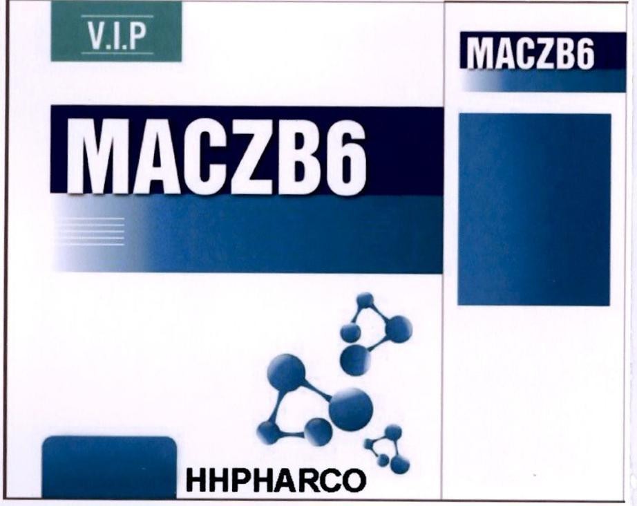 Nhãn hiệu MACZB6 V.I.P HHPHARCO  của Công ty trách nhiệm hữu hạn TMDV&XNK Hoàng Hải Phát, số đơn 4-2022-19191
