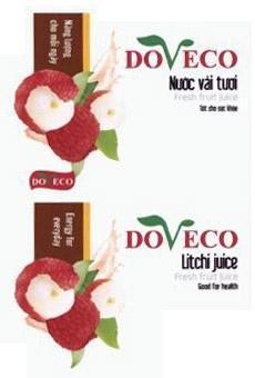 DOVECO Nước vải tươi Fresh fruit juice Tốt cho sức khỏe DOVECO Litchi juice Fresh fruit juice Good for health Năng lượng cho mỗi ngày DOVECO Energy for everday 