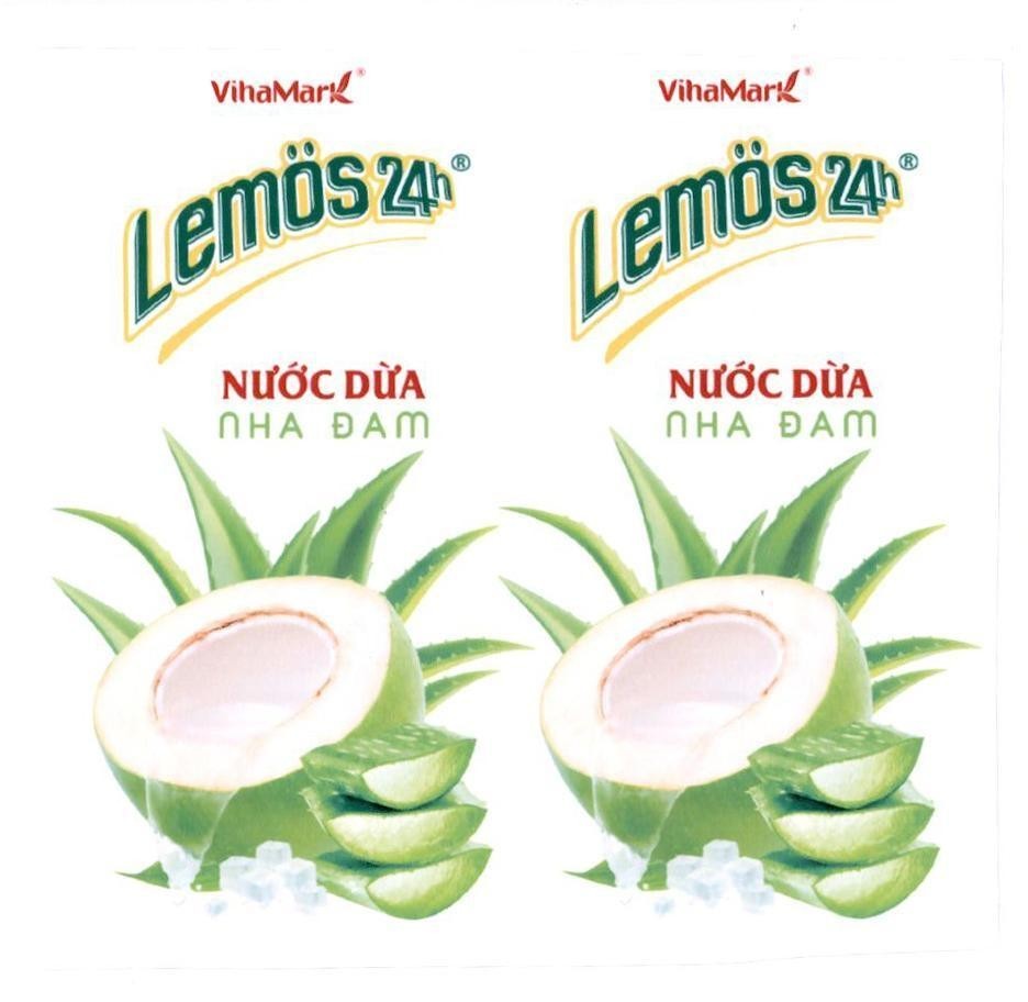 Nhãn hiệu VihaMark Lemos24h Nước Dừa Nha Đam  của Công ty cổ phần tập đoàn VIHAMARK, số đơn 4-2022-19691