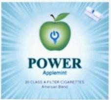 Nhãn hiệu POWER Applemint 20 CLASS A FILTER CIGARETTES American Blend  của Công ty TNHH xuất nhập khẩu Huy Khang, số đơn 4-2022-21044