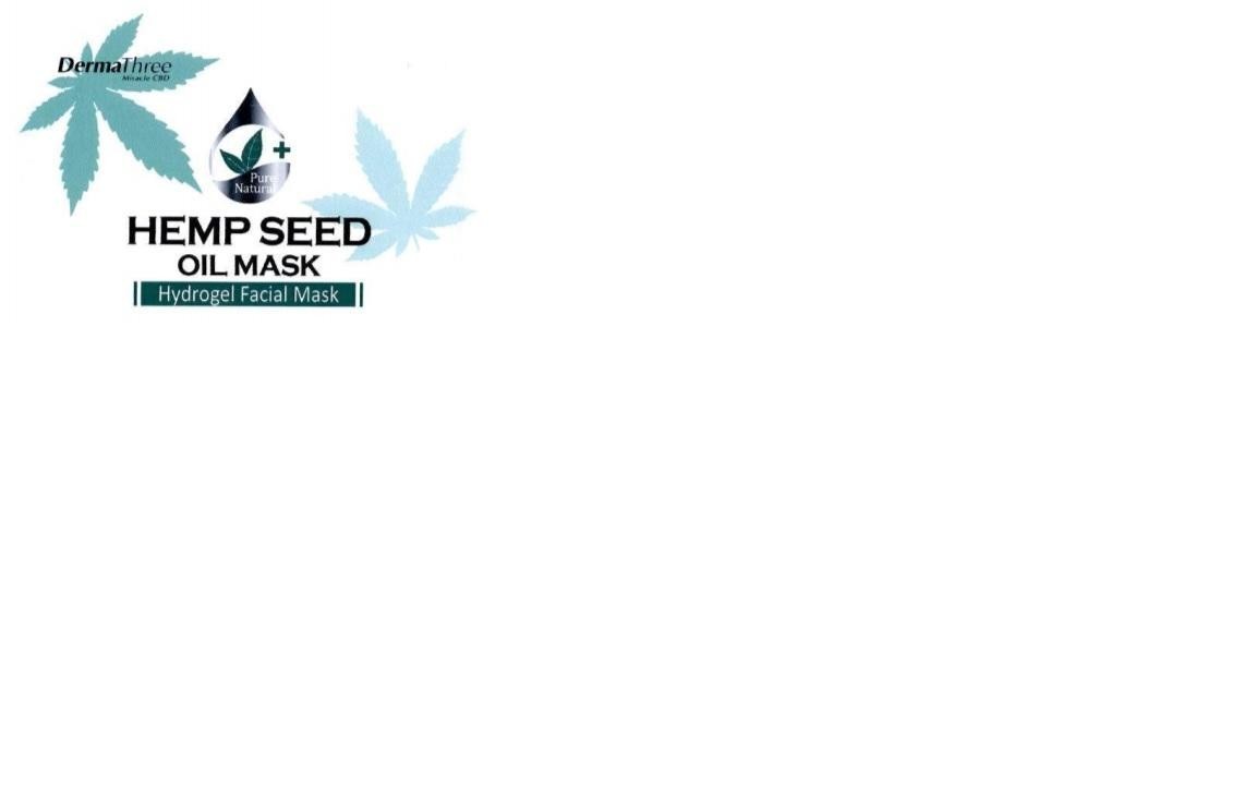 Trademark DermaThree Miracle CBD Pure Natural HEMP SEED OIL MASK Hydrogel Facial Mask  of Công ty TNHH xuất nhập khẩu & thương mại THH, application No 4-2022-21412