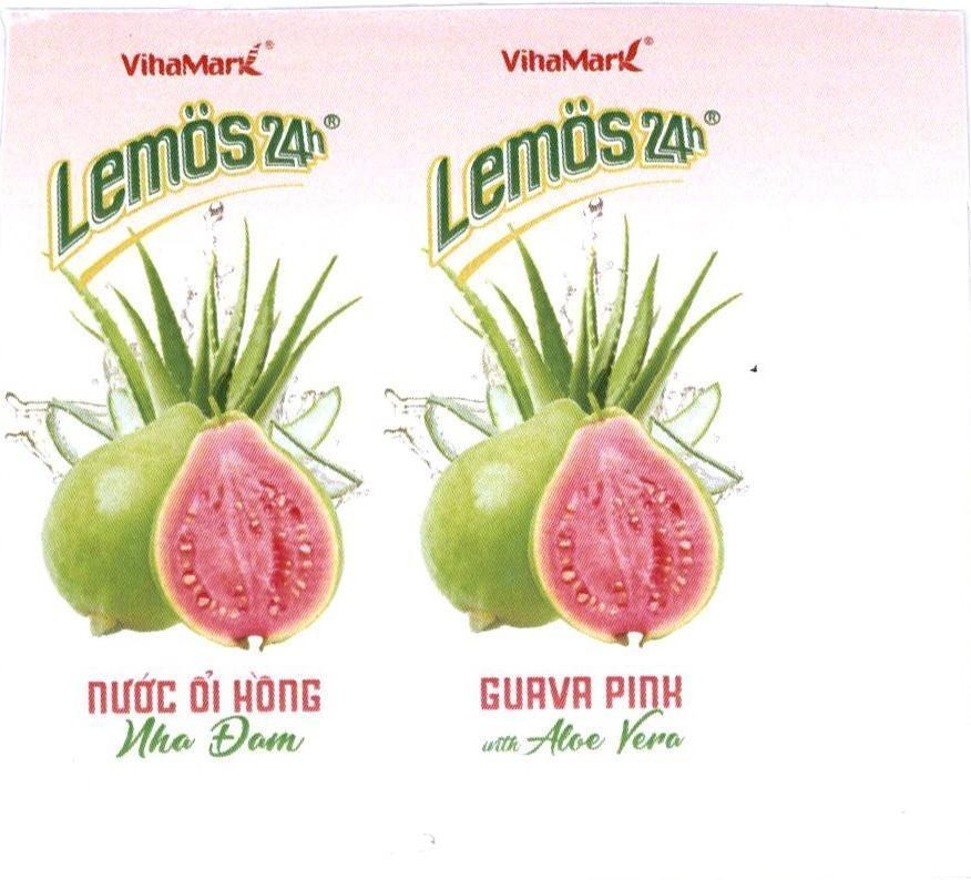 Nhãn hiệu VinaMark Lemos 24h Nước ổi Hồng Nha Đam GUAVA PINK with Aloe Vera  của Công ty cổ phần Tập đoàn VIHAMARK, số đơn 4-2022-26054