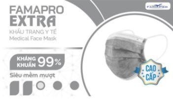 FAMAPRO EXTRA Khẩu Trang Y Tế Medical Face Mask Kháng Khuẩn 99% Siêu mềm mượt FAMAPRO Cao Cấp 