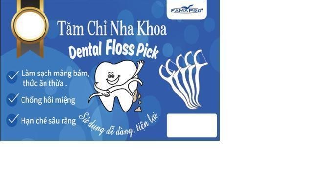 Nhãn hiệu FAMAPRO Tăm Chỉ Nha Khoa Dental Floss Pick Sử dụng dễ dàng, tiện lợi Làm sạch mảng bám, thức ăn thừa Chống hôi miệng Hạn chế sâu răng  của Công ty TNHH sản xuất thương mại thiết bị NAM ANH, số đơn 4-2022-35865
