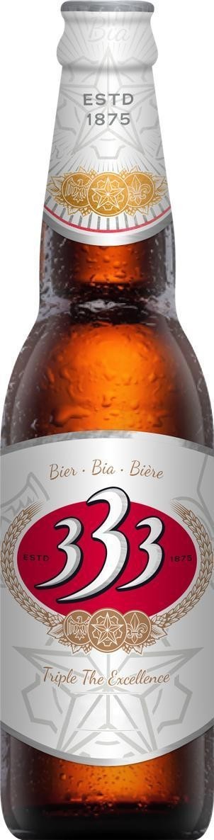 Nhãn hiệu Bier Bia Bière 333 ESTD 1875 Triple The Excellence  của Tổng Công ty Cổ phần Bia - Rượu - Nước giải khát Sài Gòn, số đơn 4-2022-39335