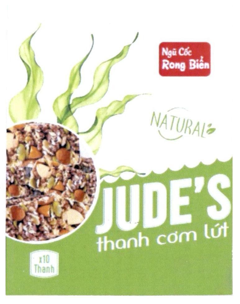JUDE'S thanh cơm lứt Ngũ Cốc Rong Biển NATURAL x10 Thanh 
