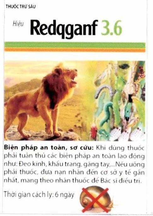 Hiệu Redqganf 3.6 THUỐC TRỪ SÂU Biện pháp an toàn, sơ cứu... 