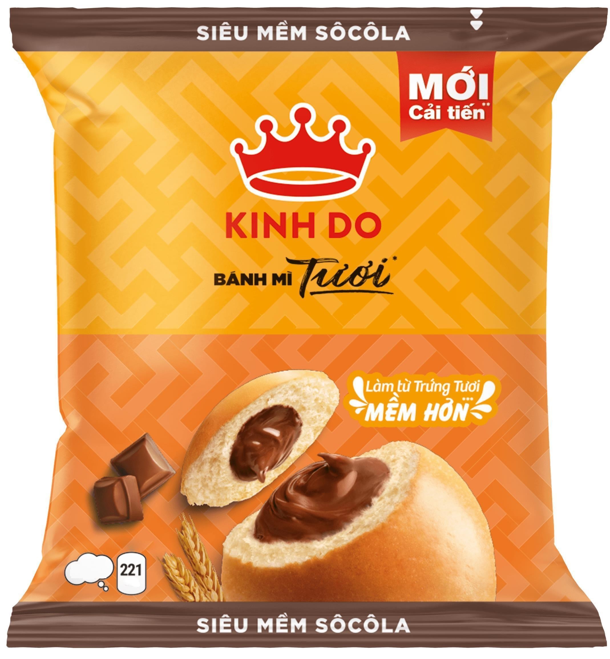 Nhãn hiệu SIÊU MỀM SÔCÔLA MỚI Cải tiến KINH DO BÁNH MÌ Tươi Làm từ Trứng Tươi MỀM HƠN 221 SIÊU MỀM SÔCÔLA  của Mondelez International AMEA Pte. Ltd., số đơn 4-2022-46727