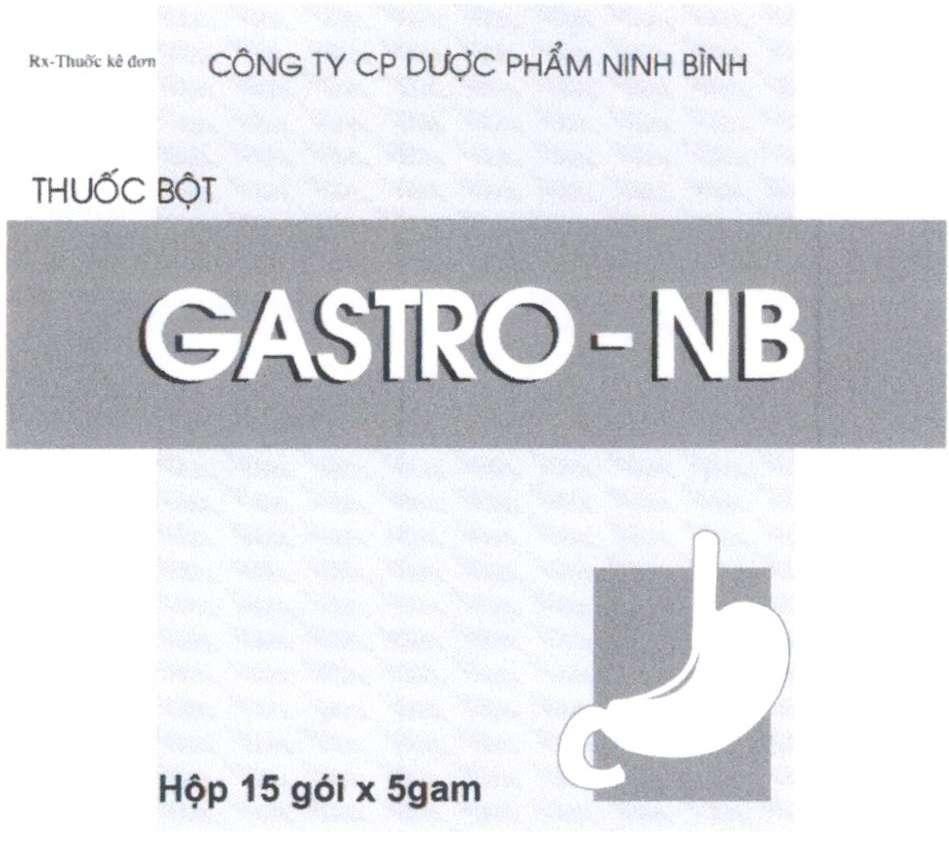 Nhãn hiệu THUỐC BỘT GASTRO-NB CÔNG TY CP DƯỢC PHẨM NINH BÌNH Hộp 15 gói x 5gam Rx-Thuốc kê đơn  của Công ty cổ phần dược phẩm Ninh Bình, số đơn 4-2022-54144