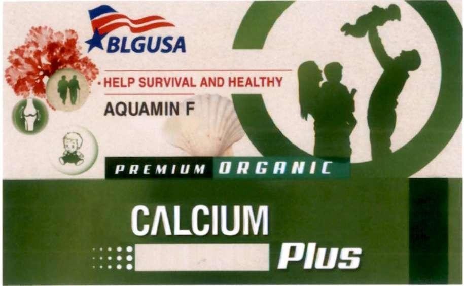Công ty cổ phần thương mại và dược phẩm Trường An的AQUAMIN F HELP SURVIVAL AND HEALTHY PREMIUM ORGANIC CALCIUM Plus BLGUSA 品牌, 申请号 4-2022-55645