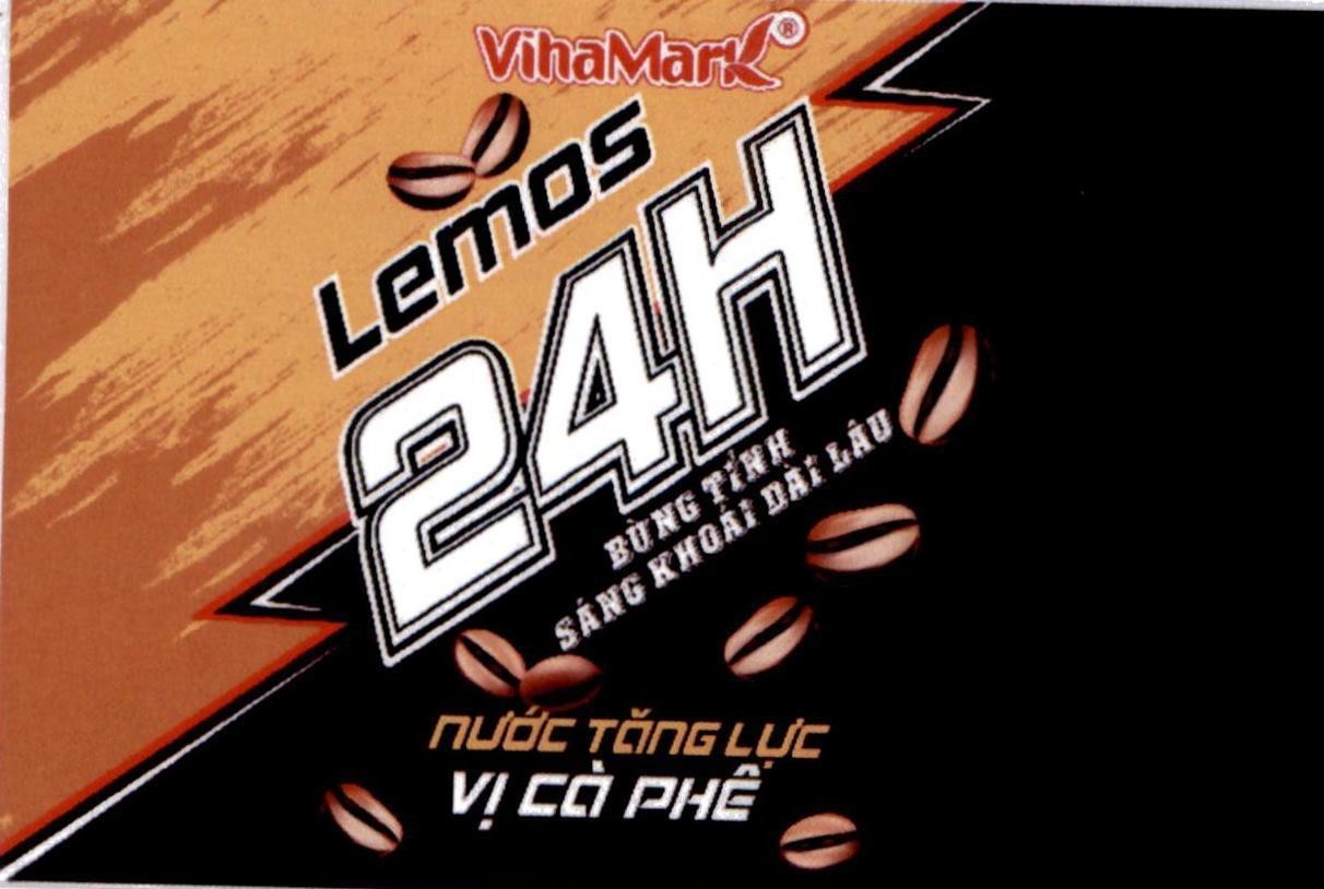 Nhãn hiệu VihaMark Lemos 24H BỪNG TỈNH SẢNG KHOÁI DÀI LÂU NƯỚC TĂNG LỰC VỊ CÀ PHÊ  của Công ty cổ phần Tập đoàn VIHAMARK, số đơn 4-2023-10938