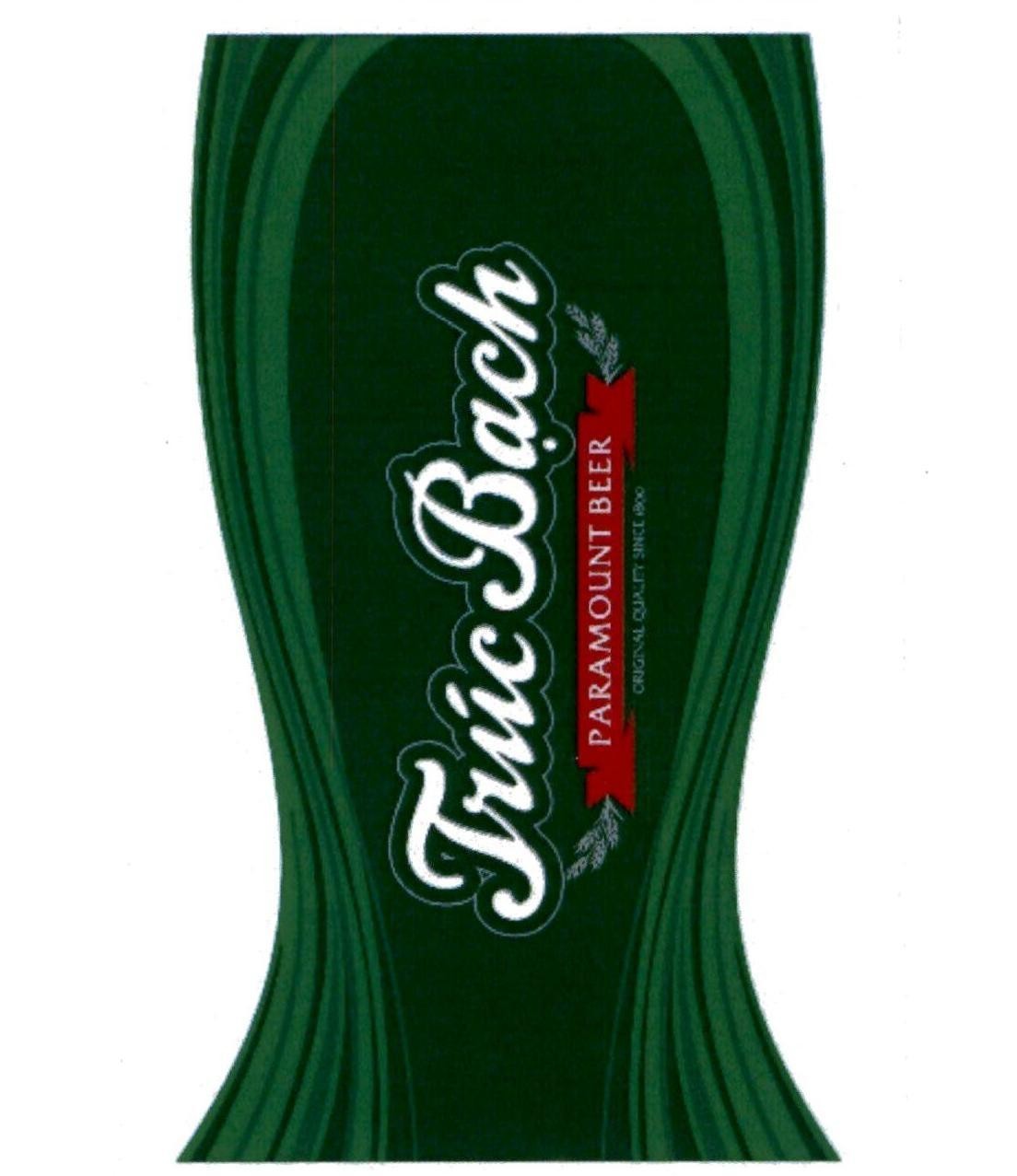 Nhãn hiệu Trúc Bạch PARAMOUNT BEER ORIGINAL QUALITY SINCE 1890  của Tổng công ty cổ phần Bia - Rượu - Nước giải khát Hà Nội, số đơn 4-2023-12402