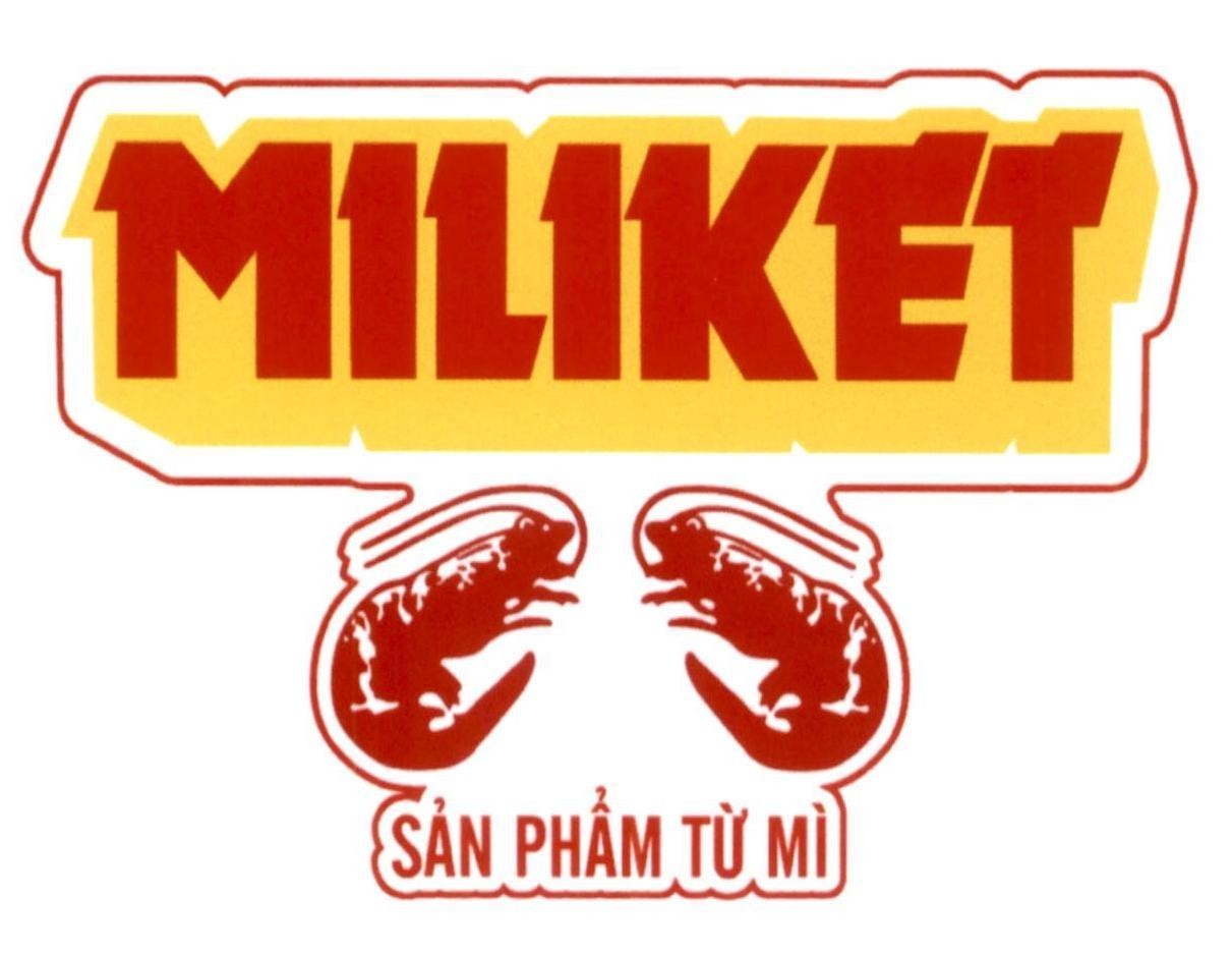 Trademark MILIKET SẢN PHẨM TỪ MÌ  of Công ty cổ phần lương thực thực phẩm Colusa-Miliket, application No 4-2023-18829
