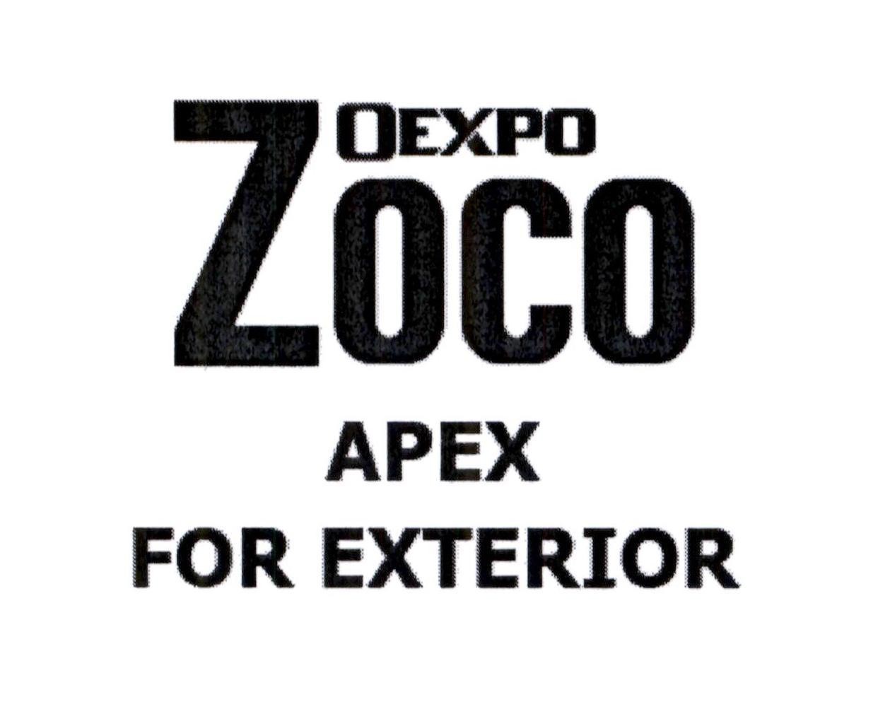 Nhãn hiệu Zoco OEXPO APEX FOR EXTERIOR  của Công ty 4 Oranges Co., Ltd, số đơn 4-2023-24952