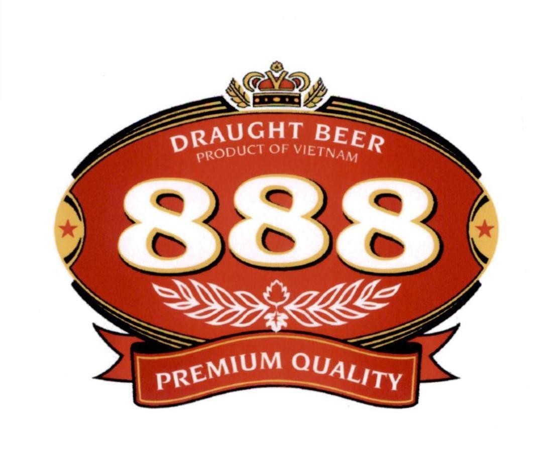Nhãn hiệu 888 DRAUGHT BEER PRODUCT OF VIETNAM PREMIUM QUALITY  của Công ty TNHH Toàn Cầu Beverage, số đơn 4-2023-25126
