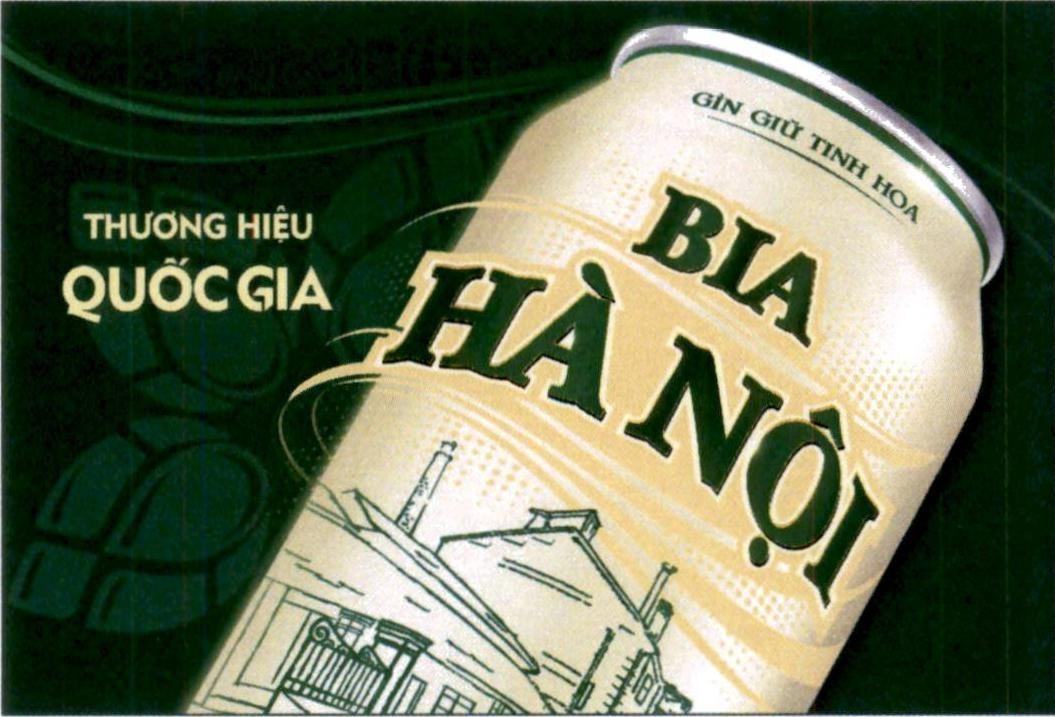 Nhãn hiệu BIA HÀ NỘI THƯƠNG HIỆU QUỐC GIA GÌN GIỮ TINH HOA  của Tổng công ty cổ phần Bia - Rượu - Nước giải khát Hà Nội, số đơn 4-2023-26528