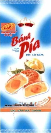 Công ty TNHH chế biến thực phẩm bánh pía lạp xưởng Tân Huê Viên的Bánh Pía ĐẬU - SẦU RIÊNG Pia Cake Mung Bean Durian T H V TÂN HUÊ VIÊN Chinh phục bằng chất lượng ĐẶC SẢN SÓC TRĂNG [xin hua yuan: TÂN HUÊ VIÊN] 品牌, 申请号 4-2023-31111