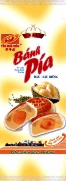 Công ty TNHH chế biến thực phẩm bánh pía lạp xưởng Tân Huê Viên的Bánh Pía ĐẬU - SẦU RIÊNG Pia Cake Mung Bean Durian T H V TÂN HUÊ VIÊN [xin hua yuan: TÂN HUÊ VIÊN] Chinh phục bằng chất lượng ĐẶC SẢN SÓC TRĂNG 品牌, 申请号 4-2023-31112