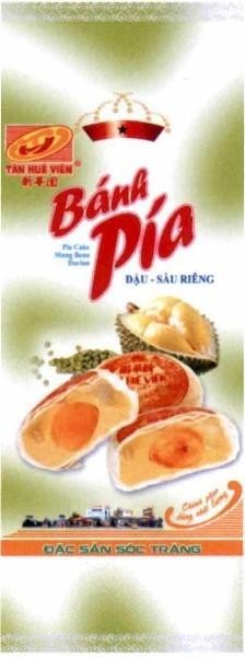 Công ty TNHH chế biến thực phẩm bánh pía lạp xưởng Tân Huê Viên的Bánh Pía ĐẬU - SẦU RIÊNG Pia Cake Mung Bean Durian T H V TÂN HUÊ VIÊN [xin hua yuan: TÂN HUÊ VIÊN] Chinh phục bằng chất lượng ĐẶC SẢN SÓC TRĂNG 品牌, 申请号 4-2023-31114