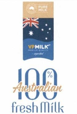 Nhãn hiệu PURE MILK VPMILK PREMIUM QUALITY imported 100 % Australian fresh Milk  của Công ty cổ phần Sữa chuyên nghiệp Việt Nam, số đơn 4-2023-32877