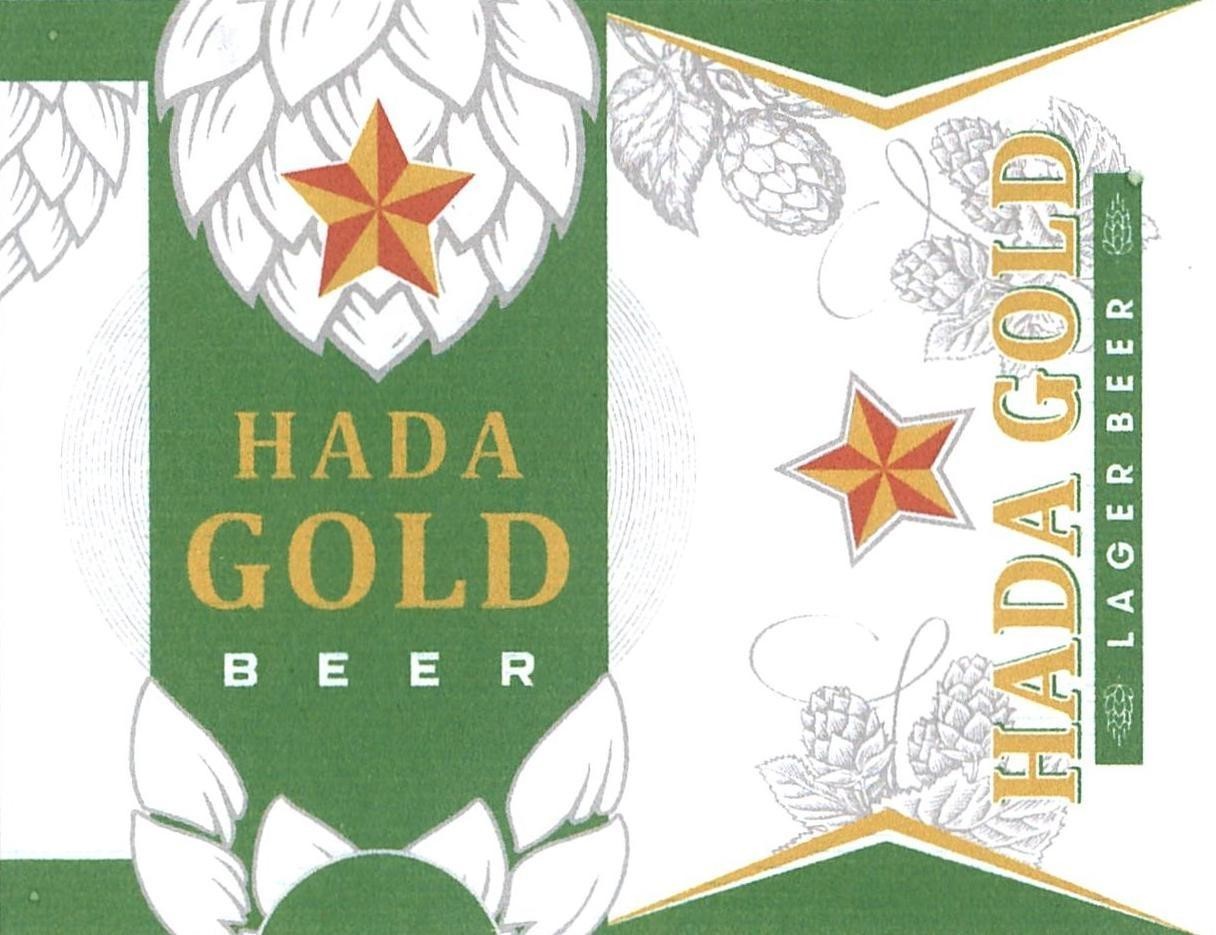 Nhãn hiệu HADA GOLD BEER HADA GOLD LAGER BEER  của Công ty TNHH Phú Thái Sơn, số đơn 4-2023-33714